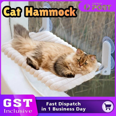 Foldable Cat Window Hammock Bed Perch for Indoor Cats | Suction Cup Window Seat Winter Warm Durable Pet Bed AU