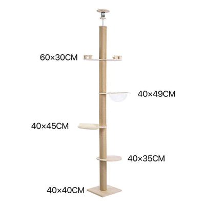 Supermarcat Solid Pine Wood Floor to Ceiling Cat Tree - Chokyo Pet
