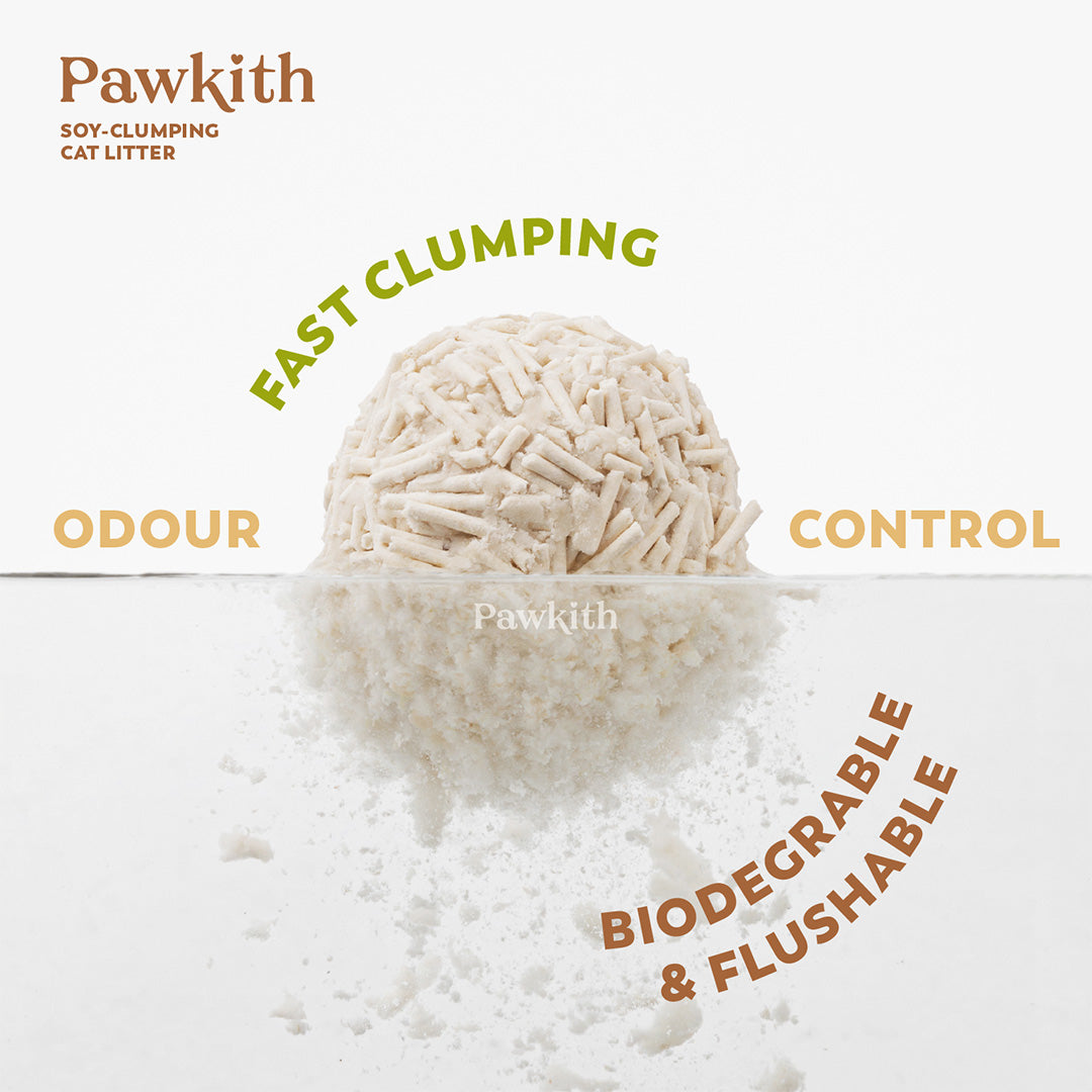 Pawkith Natural Plant-Based Soy-Clumping Cat Litter