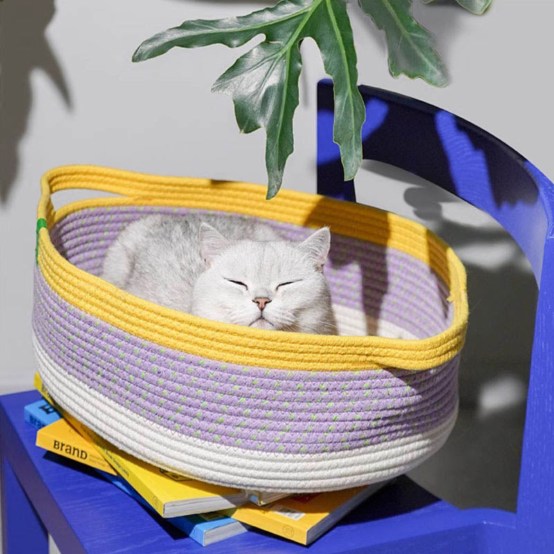 Zeze Nature Lavender Kitted Scratch-Resistant Basket Dog & Cat Bed