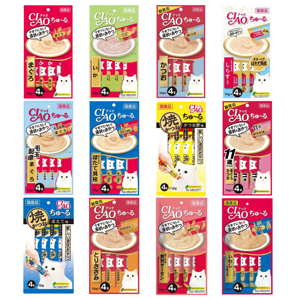 CIAO Churu Cat Lickable Treats Value Pack Random 6 Flavors