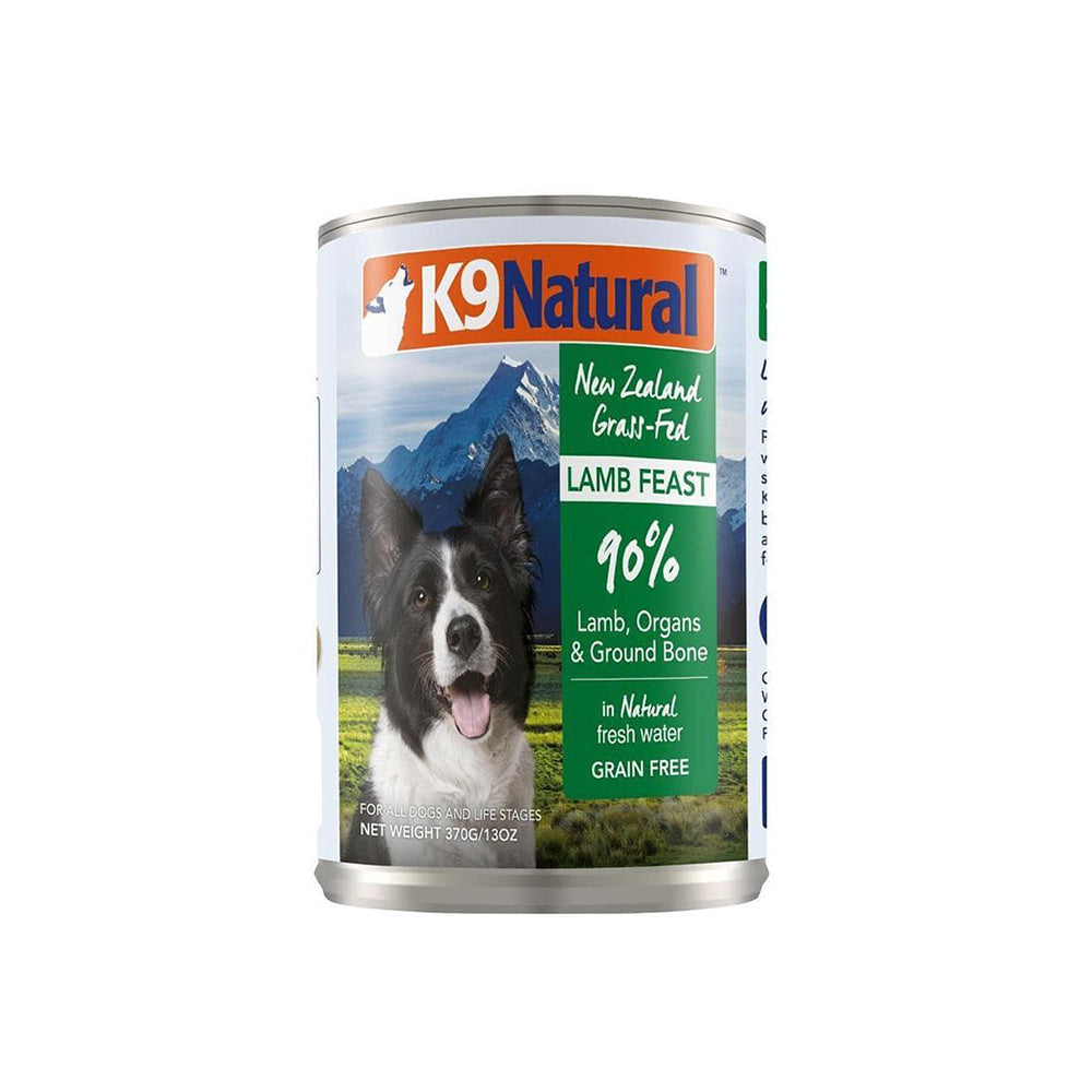 K9 Natural Lamb Feast Canned Dog Food 370g x 12 Cans - Bundi Pet Supplies