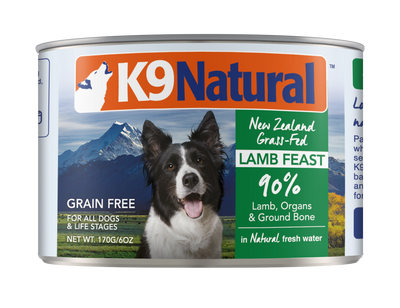 K9 Natural Lamb Feast Canned Dog Food 170g x24 Cans Bundi Pet Supplies