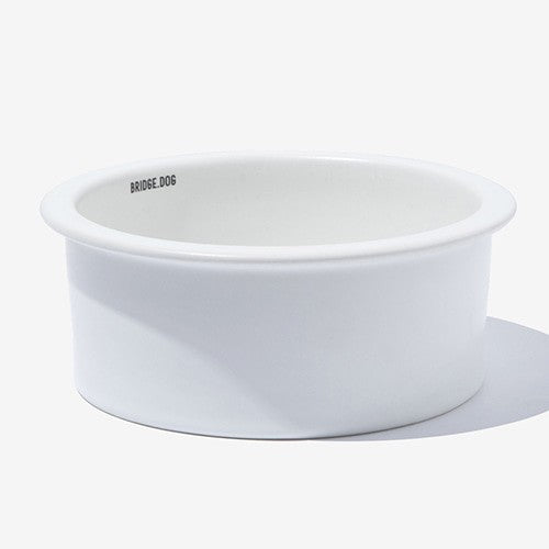 BRIDGE DOG BIG BOWL 18CM WHITE (MATTE)