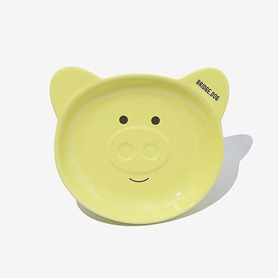 BRIDGE DOG PIGGY DISH LEMON CREAM FACE (GLOSS)