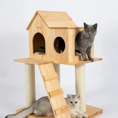 HONEYPOT CAT® Solid Wood Cat Tree Cat House 95cm #180359