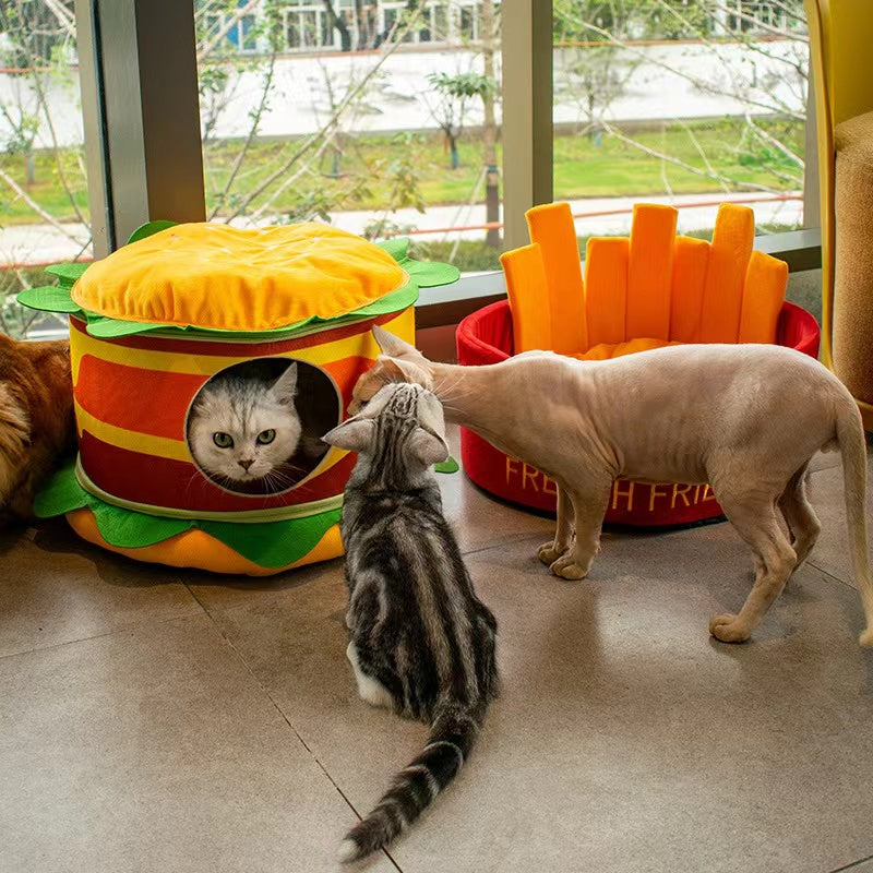 Cat hot sale burger bed