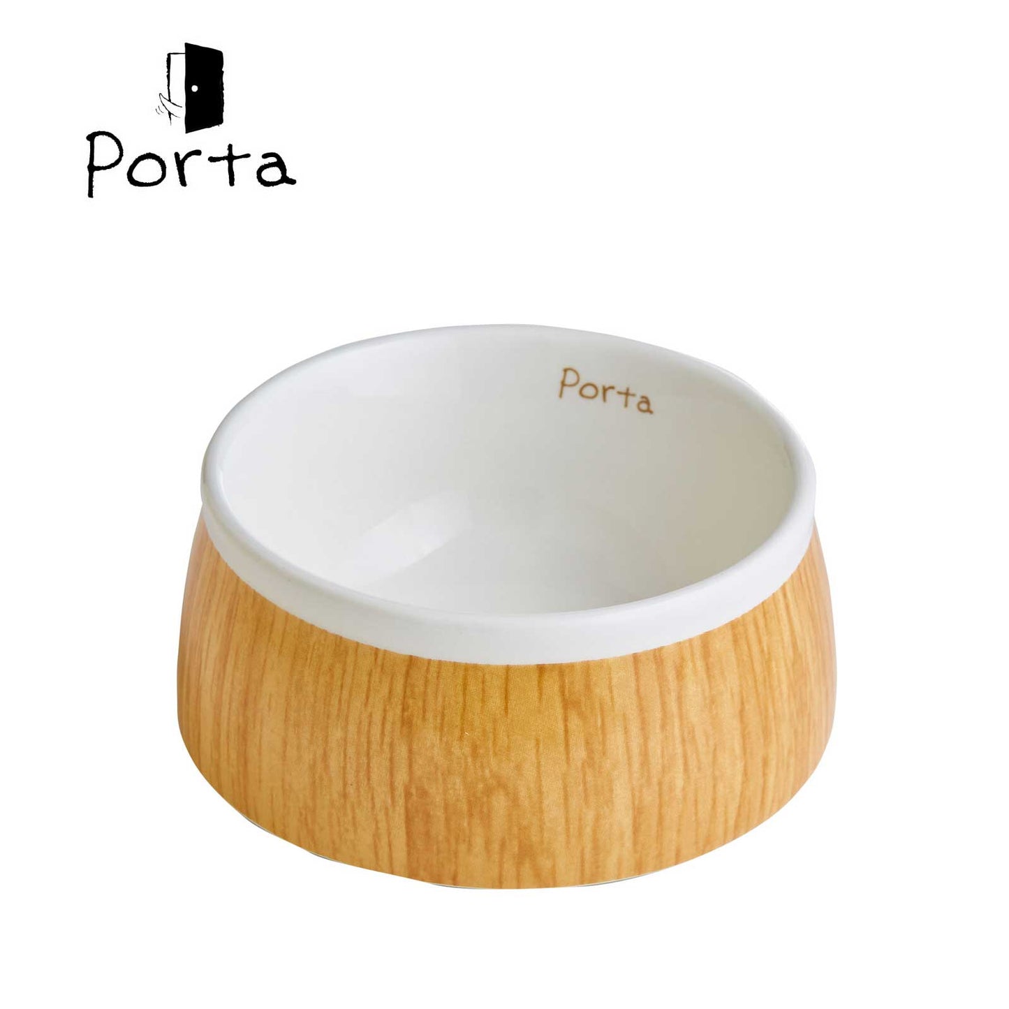 Petio Prota Wood Grain Ceramic Dog Feeding Bowl