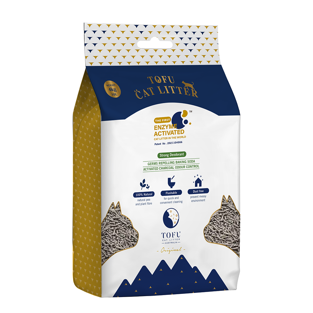 TOFU CAT LITTER Australia Biodegradable & Flushable 4kg, 3bags with a FREE Scratcher