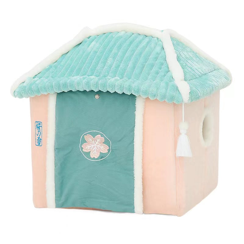 Japanese Sakura Hut Cat Bed Bundi Pet Supplies