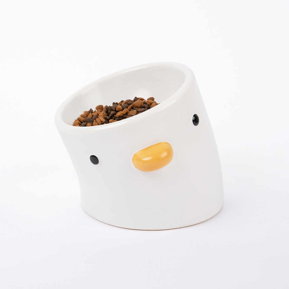 Ceramic Elevated Chick Cat Bowl, 12 Degree Angle