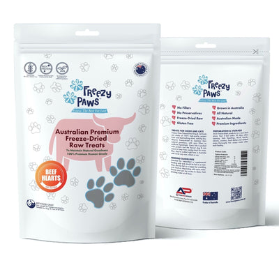 Freezy Paws Freeze Dried Beef Heart Raw Treats for Pet Cat Dog 100g