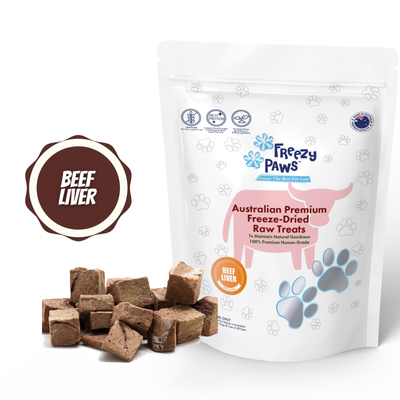 Freezy Paws Freeze-Dried Beef Liver Raw Treats for Pet Cat Dog 100g