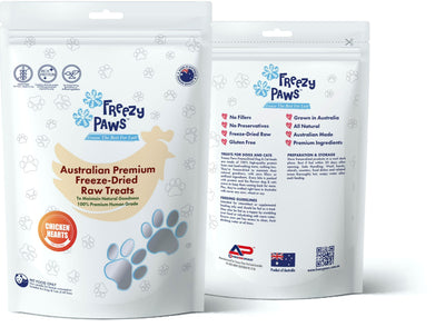 Freezy Paws Freeze-Dried Chicken Heart Raw Treats for Pet Cat Dog 100g