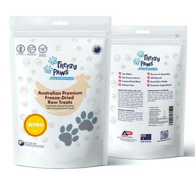 Freezy Paws Freeze-Dried Chicken Wing Raw Treats for Pet Cat Dog 100g