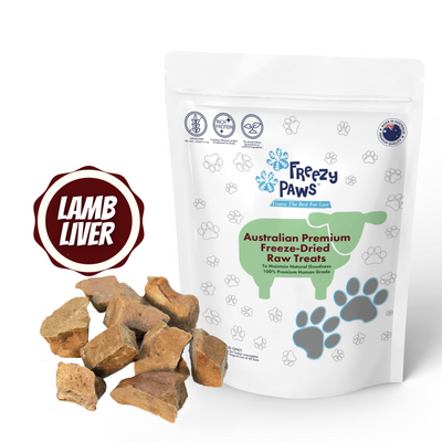 Freezy Paws Freeze-Dried Lamb Liver Raw Treats for Pet Cat Dog 100g