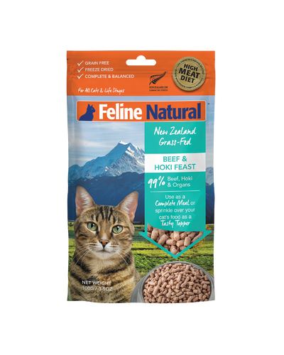Feline Natural Beef and Hoki Freeze Dried Cat Food 100g