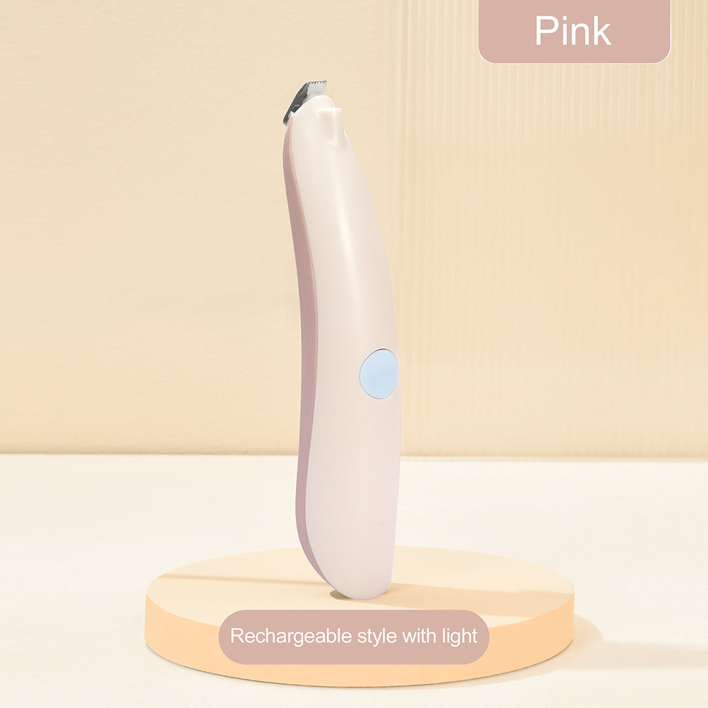 Petpure Pakeway Quiet Electric Pet Hair Trimmer-USB Power charge & with Lamp-Pink