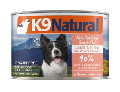 K9 Natural Lamb and King Salmon Feast Canned Dog Food 170g x24 Cans Bundi Pet Supplies