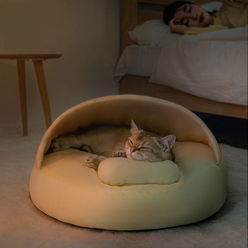 Crazy Cat Semi Open Curry Rice Pet Bed