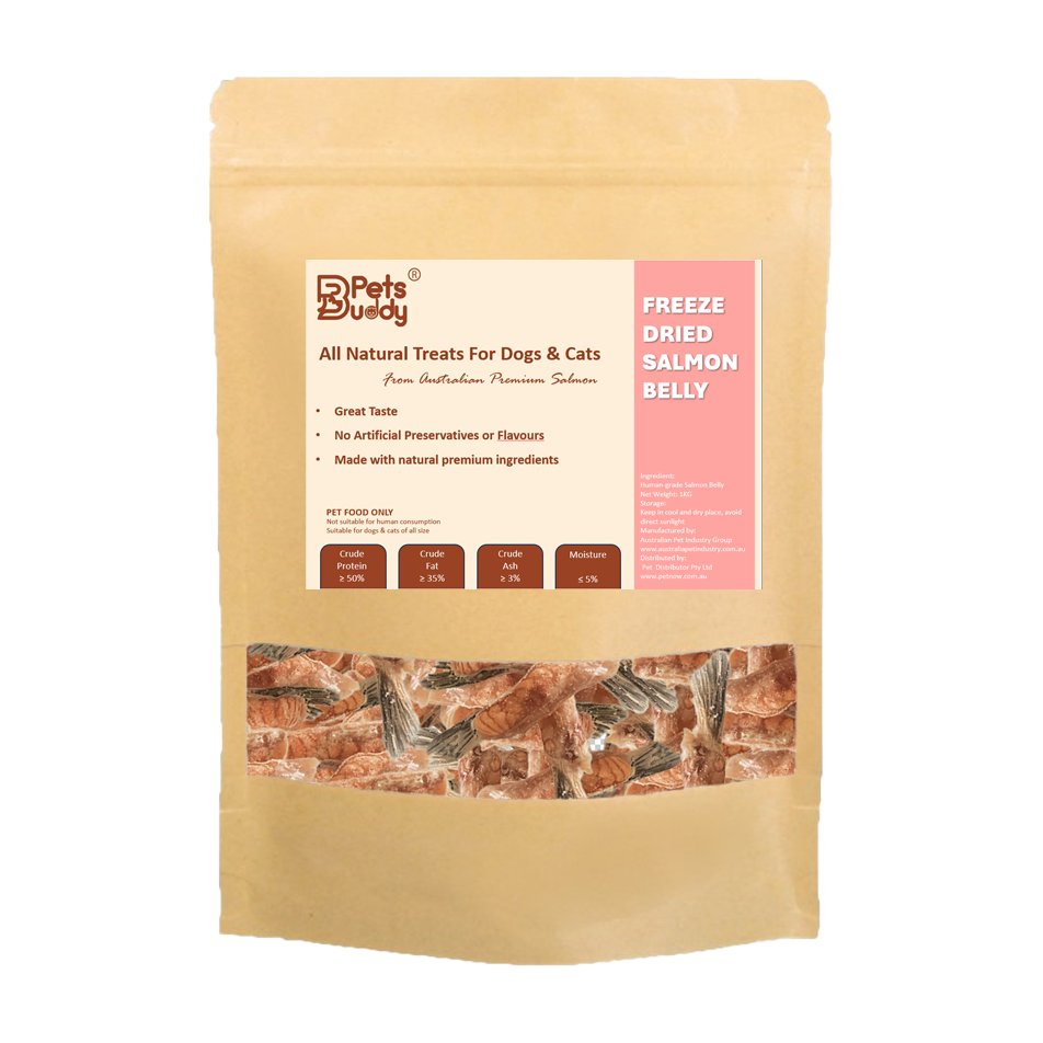 PetsBuddy Freeze Dried Treat Salmon Belly 1kg