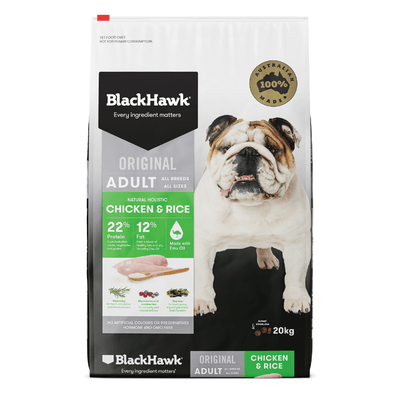 Black Hawk Dry Dog Food Adult Chicken And Rice 20kg