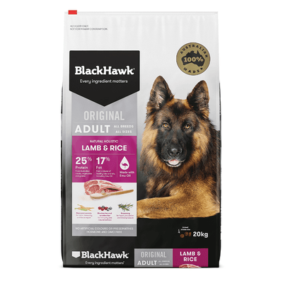 Black Hawk Dry Dog Food Adult Lamb And Rice 20kg