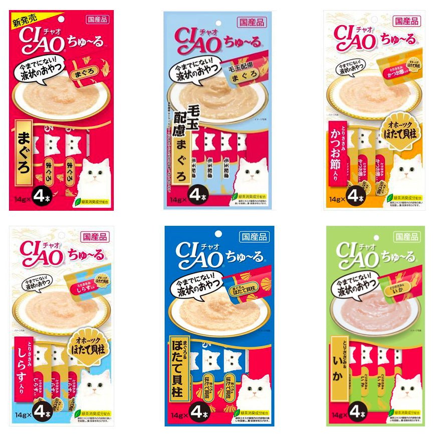 CIAO Churu Cat Lickable Treats Value Pack Random 6 Flavors - Chokyo Pet