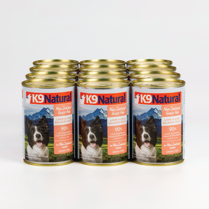 K9 Natural Lamb and King Salmon Canned Dog Food 370g x12 Cans Bundi Pet Supplies