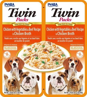 Inaba- Twins Packs Chicken with Vegetables & Beef in Chicken Flavored Broth