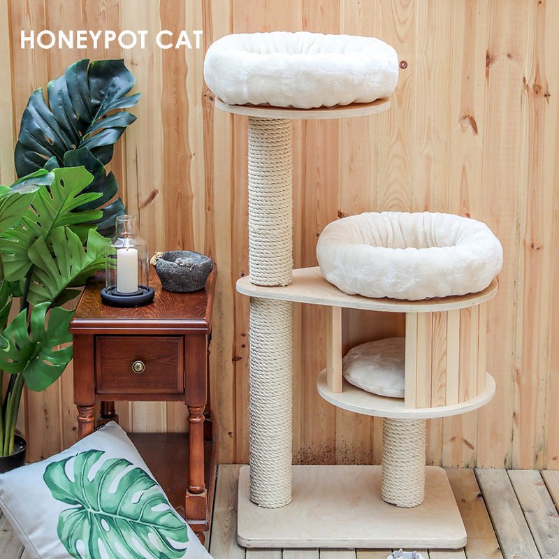 TORA*HONEYPOT CAT Solid Wood Cat Tree 120cm - Chokyo Pet